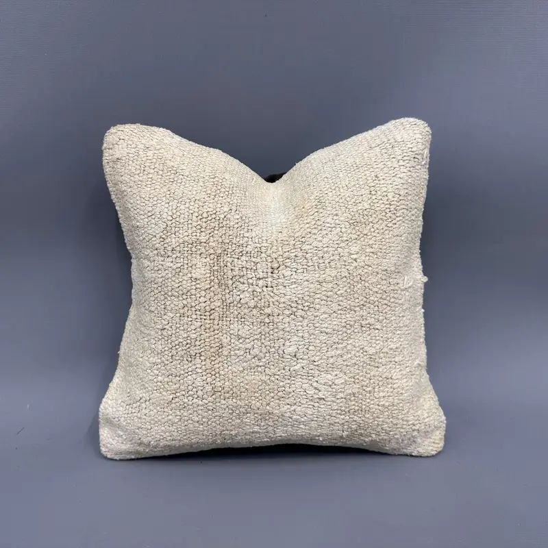Pillow for Couch, Vintage Kilim Throw Pillow, Boho Throw Cushion, Ethnical Kilim Rug Pillow, Cushion Case, 12x12 Beige Pillow Case - 1