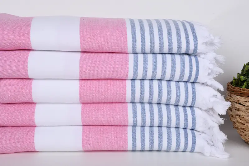 68x36 Cotton Striped Terry Towel, Personalized Bridesmaid Gift, Valentines Day Gift, Bridal Shower Gift, Organic Cotton Towel, Bridal Shower Favors - 2