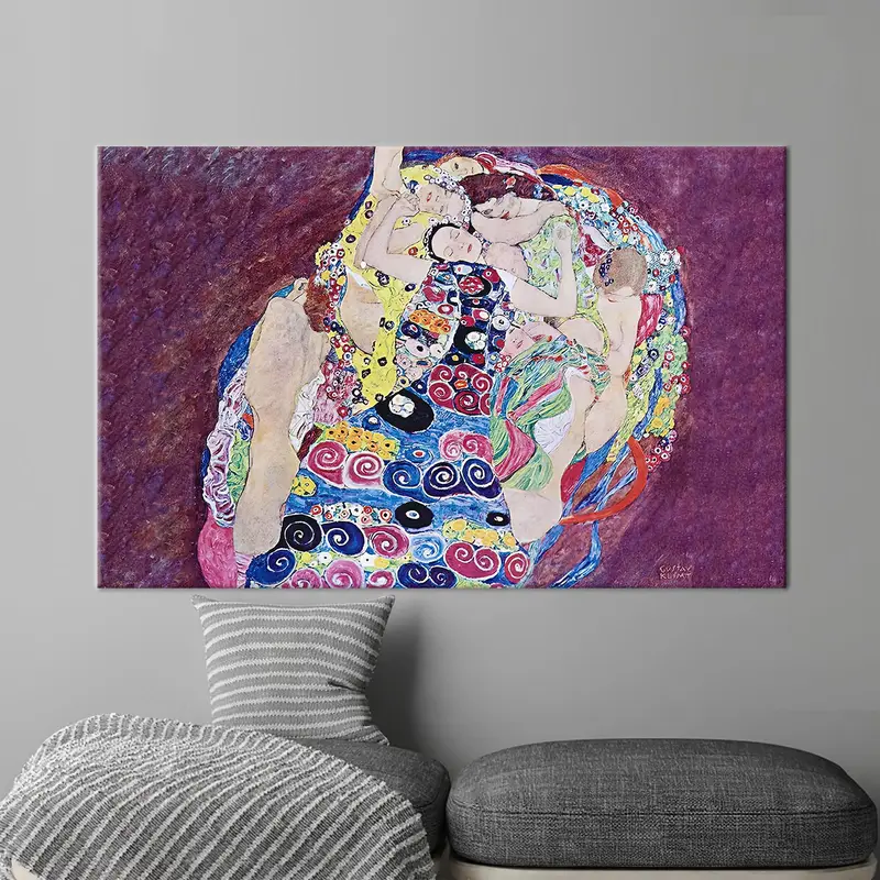 エレガントなクリムト ヴァージン カラフル キャンバス プリント - 鮮やかなアート装飾