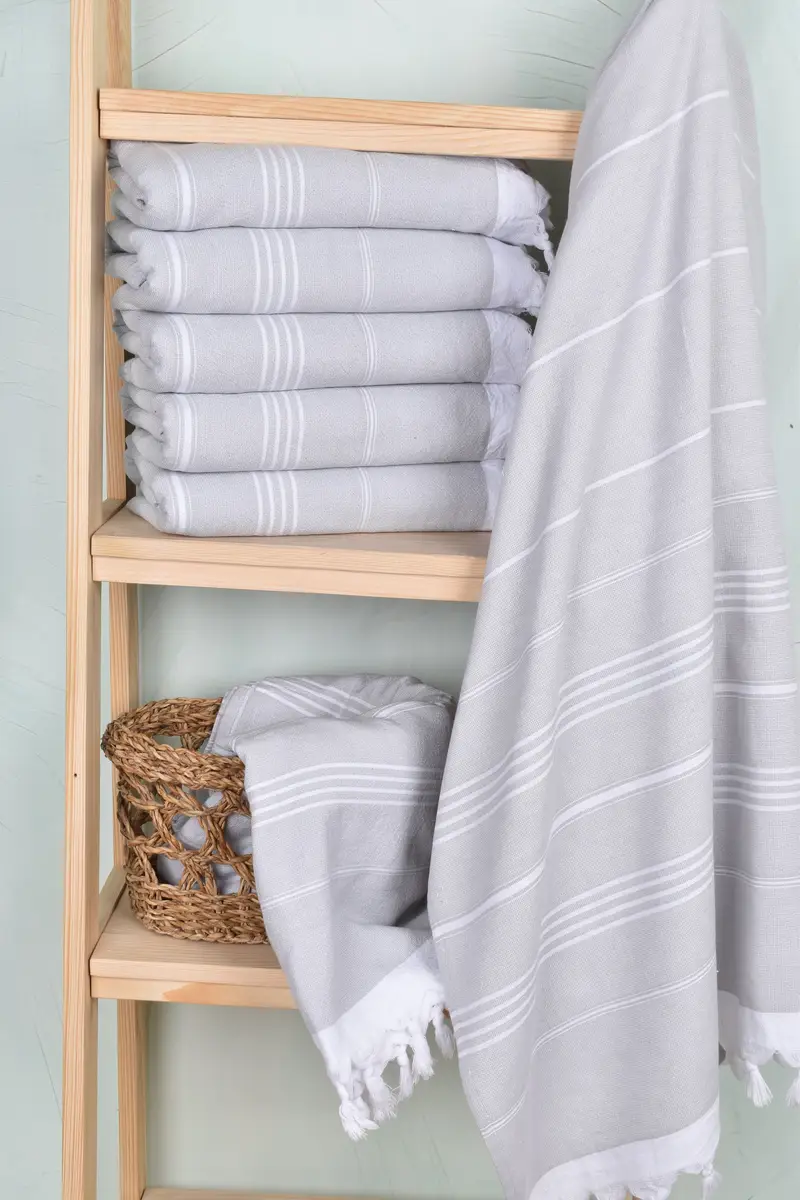 Beach Theme Wedding Gift, Personalised Gift, Beach towel, Fouta towel, Personalized Beach Towel, 70x36 Cotton Striped Terry Towel, Kids Beach Towel - 3