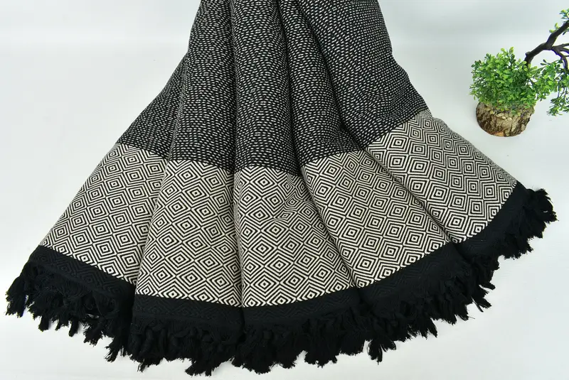 Woven Throw Blanket, 100x80 Cotton Diamond Towel, Christmas Favors, Bachelorette Gifts, Monogram Blanket, Bachelorette Large Towel - 4