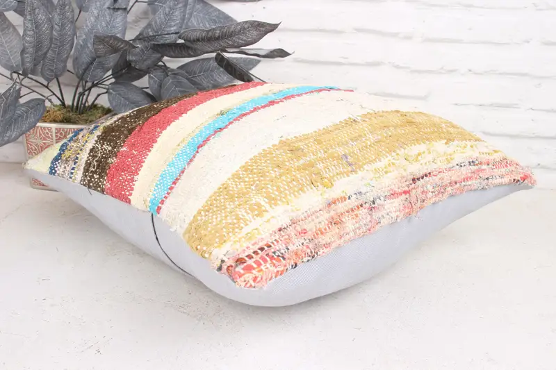 Retro Pillow Case, Cushion Case, 18x18 Beige Cushion Cover, Turkish Kilim Pillow, Outdoor Bolster Pillow, Gift Pillow, Ethnical Kilim Rug Pillow - 6