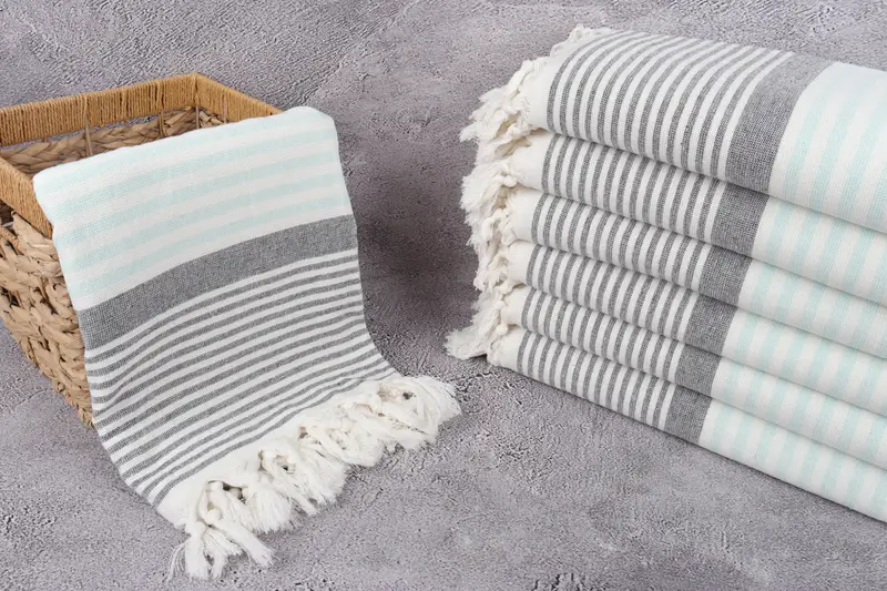 68x40 Cotton Striped Terry Towel, Monogram Beach Towel, Lightweight towel, Personalized Gifts, Bridesmaid Gifts Personalized, Turkish Bath Towel USA - 3