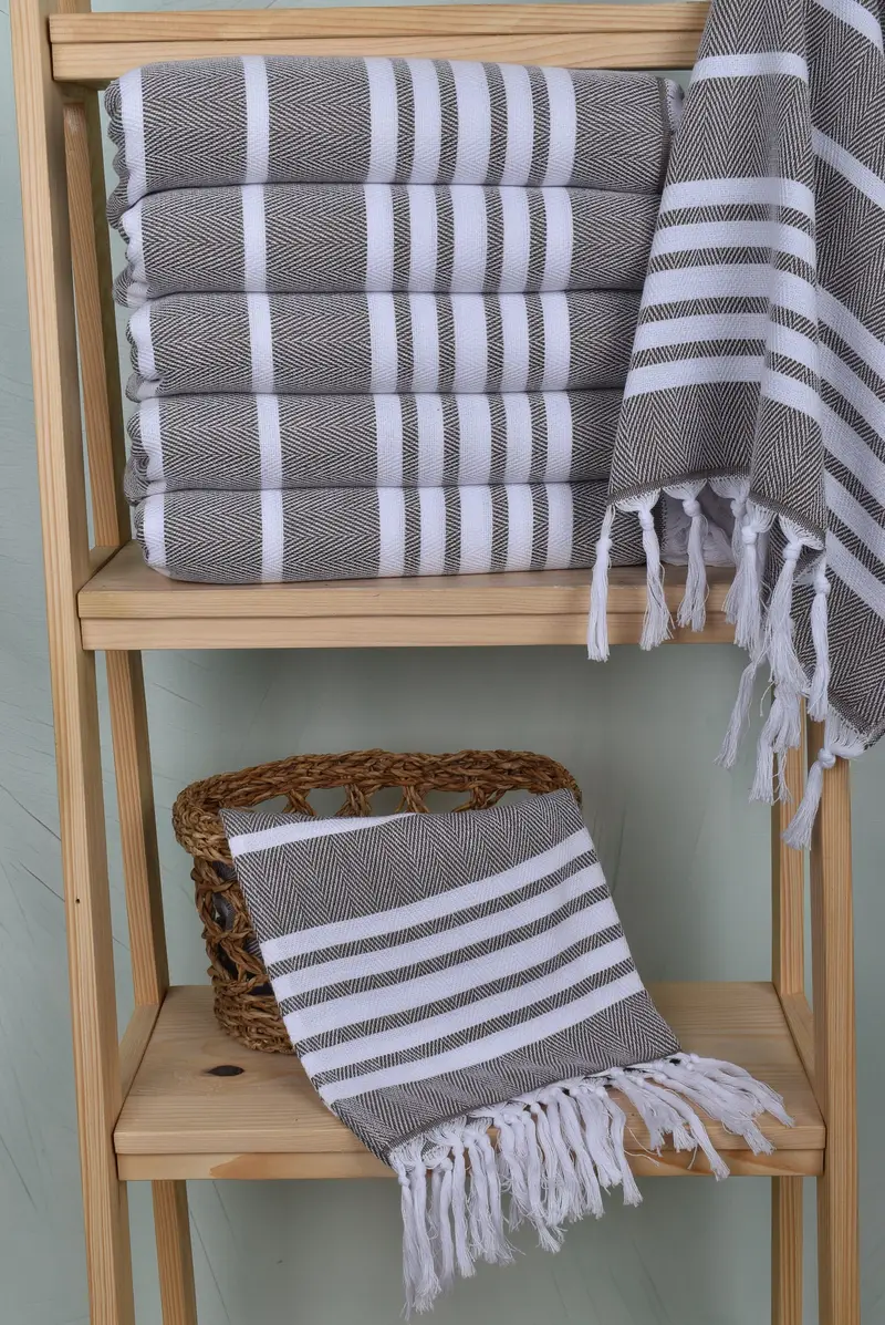 Turkish Tea Towel, Monogram Towels, Kitchen Towel, Maid Of Honor Gift, Bridesmaid Gifts, Gift For The Home Decor, 40x20 Cotton Zig zag Towel - 3