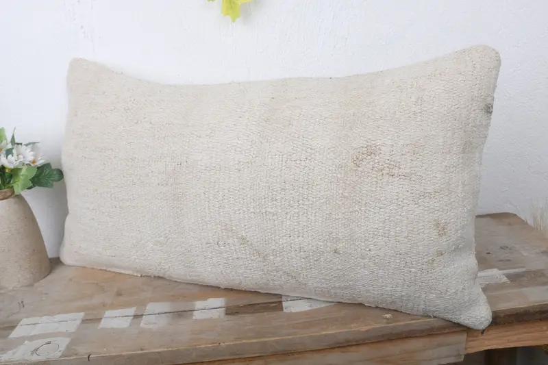 Pillow, 12x24 Beige Cushion Cover, Ethnical Kilim Rug Pillow, Outdoor Patio Pillow Case, Boho Pillow, Throw Kilim Pillow, Cotton Cushion Cover - 4