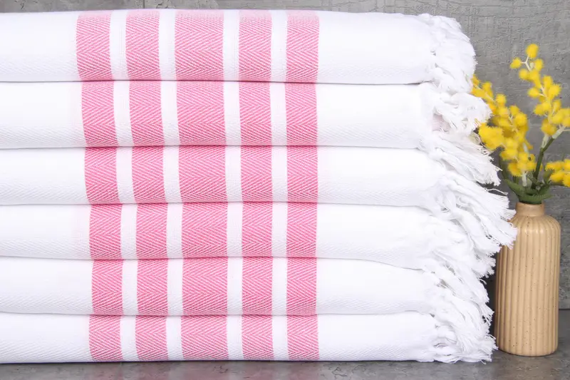 Personalized Pink Chevron Beach Towel Monogram Turkish Cotton, 40x71 Inches