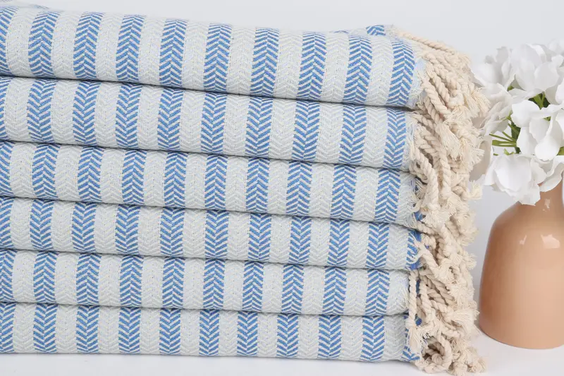 Turkish Bath Towel Set, Thin towel, Bachelorette Party Gift, Family Gift Basket, Turkish beach towel, 70x40 Cotton Herringbone Towel, Christmas Gift - 3