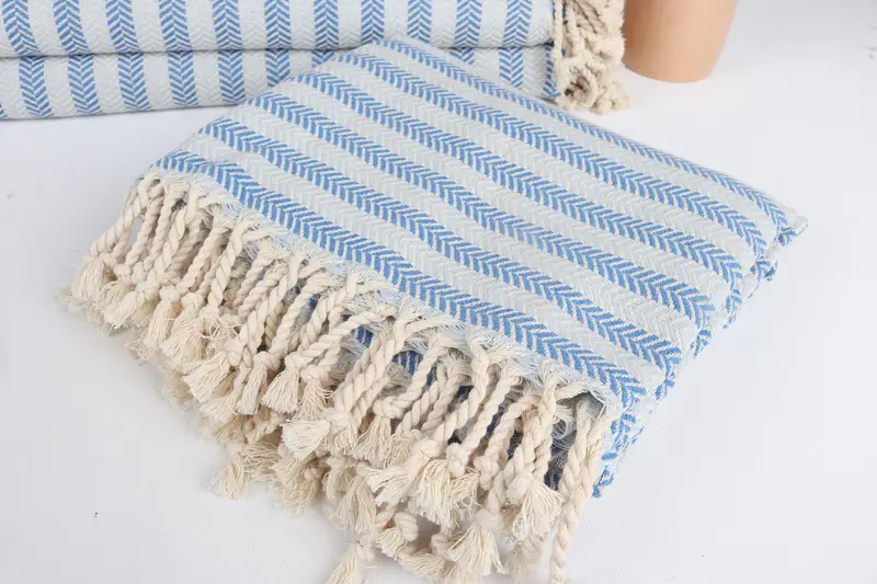 Turkish Bath Towel Set, Thin towel, Bachelorette Party Gift, Family Gift Basket, Turkish beach towel, 70x40 Cotton Herringbone Towel, Christmas Gift - 5