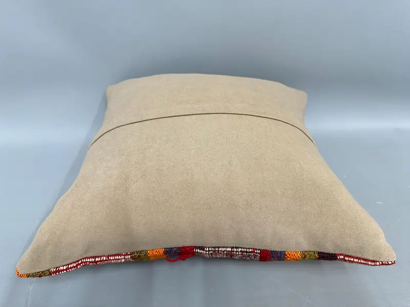 Office Chair Cushion Cover, Pillow, Customized Pillow Sham, 18x18 Red Cushion Case, Pillow for Sofa, Boho Pillow Sham Cover, Throw Kilim Pillow - 7