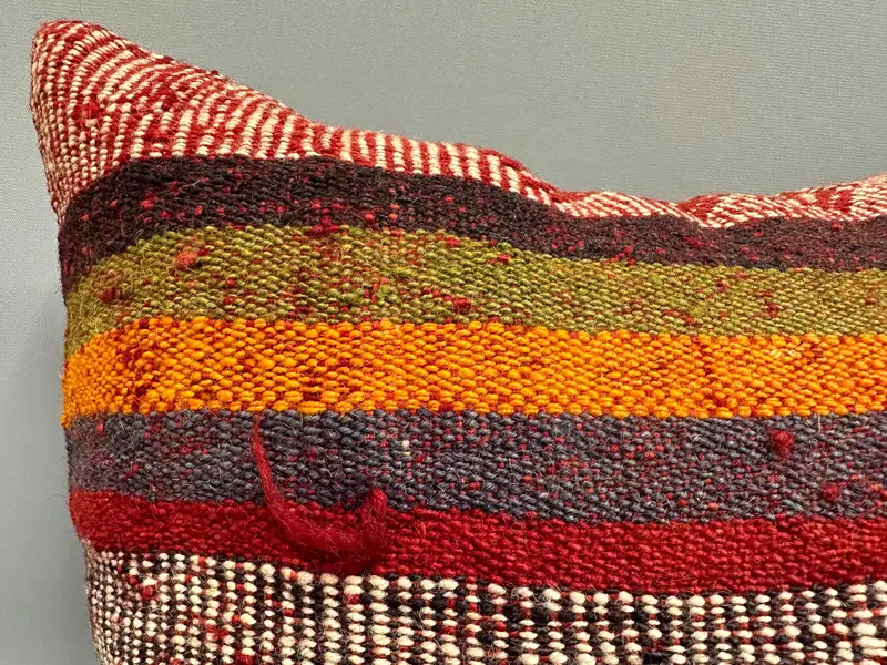Office Chair Cushion Cover, Pillow, Customized Pillow Sham, 18x18 Red Cushion Case, Pillow for Sofa, Boho Pillow Sham Cover, Throw Kilim Pillow - 5