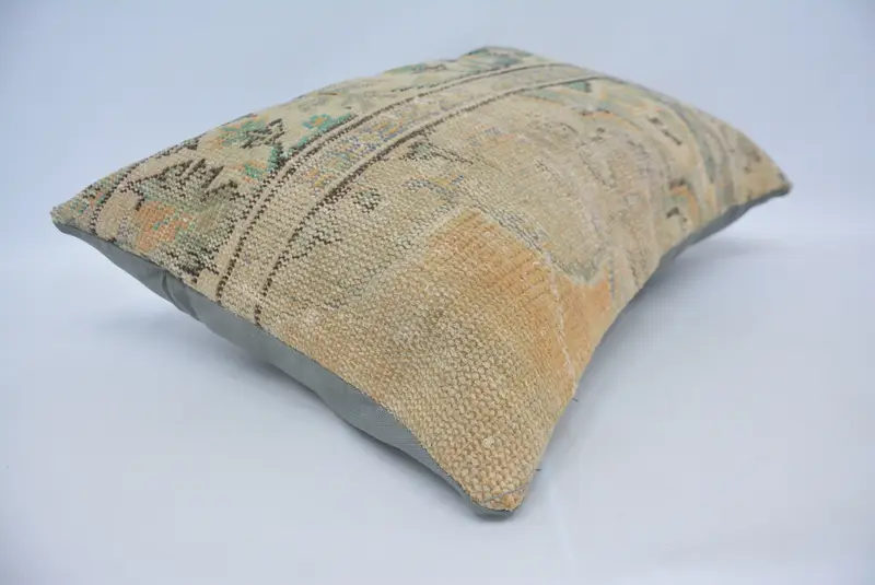 Garden Pillow, Bed Cushion Case, 20x28 Beige Cushion, Pillow Sham, Boho Pillow Sham Cover, Turkish Kilim Pillow, Gift Pillow - 6