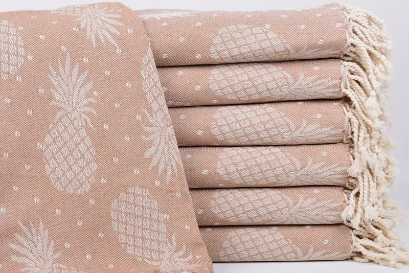 Housewarming Gift, Custom Beach Towel, 80x40 Cotton Pineapple Design Towel, Bridal Party Gifts, Girls Weekend Getaways Ideas, Turkish Towel USA