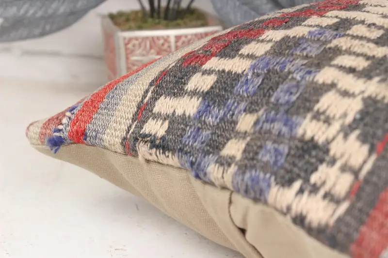 Pillow for Sofa, 16x16 Beige Pillow Cover, Southwestern Cushion Cover, Kilim Pillow Cover, Pillow Case, Handmade Kilim Cushion, Ottoman Pillow Cover - 7