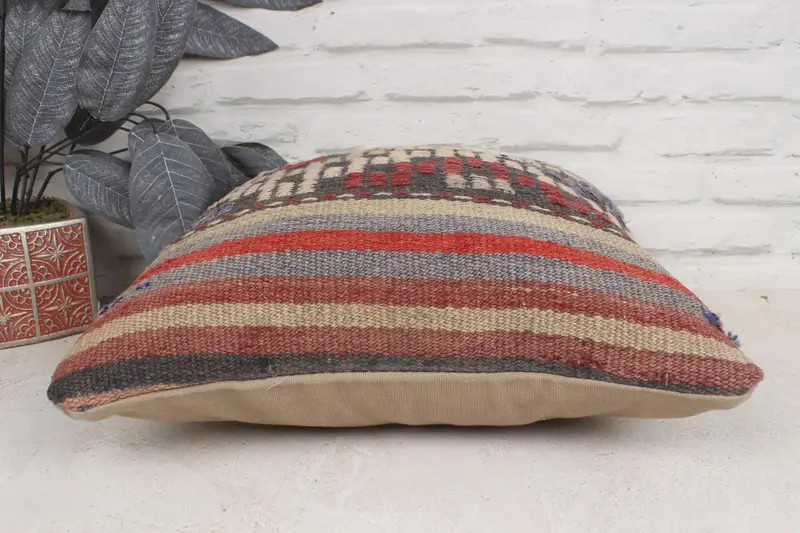 Pillow for Sofa, 16x16 Beige Pillow Cover, Southwestern Cushion Cover, Kilim Pillow Cover, Pillow Case, Handmade Kilim Cushion, Ottoman Pillow Cover - 5