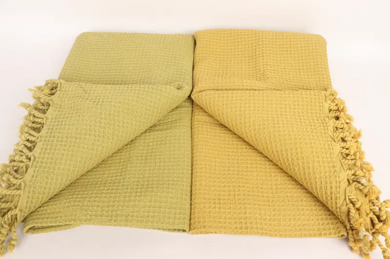 Decorative Bedspread, Customized Turkish Blanket, Tablecloth, Embroidered Bedspread, 92x68 Cotton Waffle Towel, Woven Blanket, Custom Wedding Gifts - 4