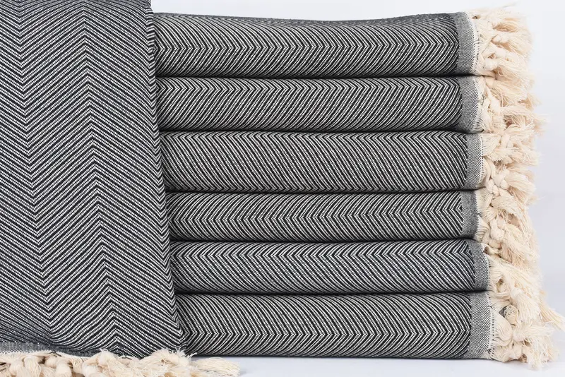Custom Wedding Gifts Black Zig Zag Throw, 83x67 Inches