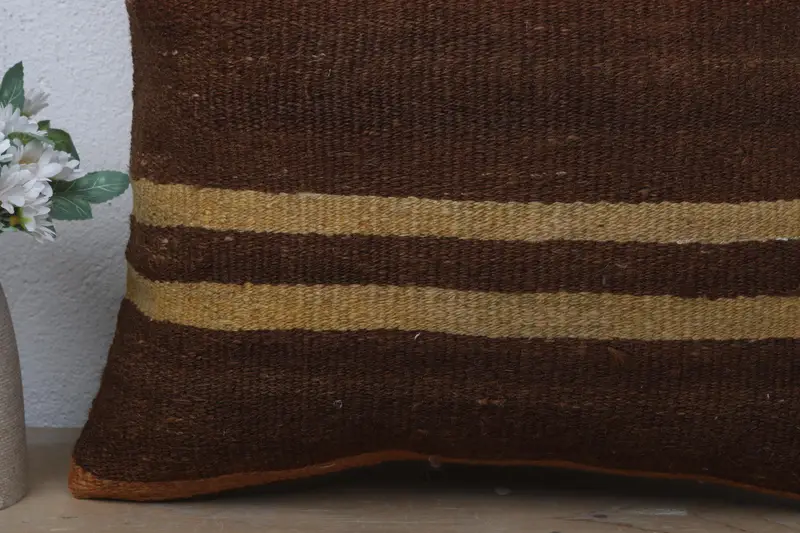 Interior Designer Pillow, Pillow Cover, Antique Pillows, Ethnical Kilim Rug Pillow, Bohemian Cushion Cushion, 18x18 Brown Pillow Case - 3