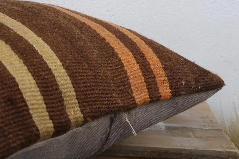 Interior Designer Pillow, Pillow Cover, Antique Pillows, Ethnical Kilim Rug Pillow, Bohemian Cushion Cushion, 18x18 Brown Pillow Case - 6