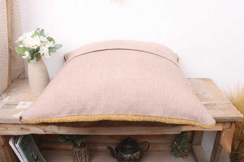 Interior Designer Pillow, Pillow Cover, Antique Pillows, Ethnical Kilim Rug Pillow, Bohemian Cushion Cushion, 18x18 Brown Pillow Case - 7