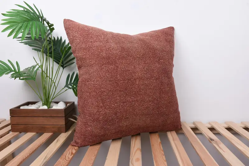Hippie Throw Pillow Sham, Muted Pillow Sham, Vintage Pillow, 24x24 Red Pillow, Pillow, Boho Pillow, Antique Pillows, Handwoven Cushion Case - 4