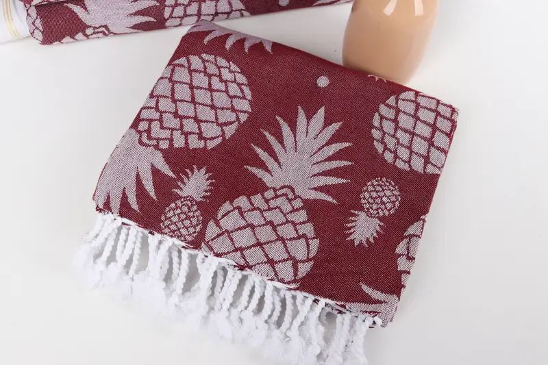 Yoga Towel, Summer Gift, Sand-free towel, Bachelor Gifts, 70x36 Cotton Pineapple Design Towel, Custom Beach Towels, Bridesmaid Gifts Personalized - 6
