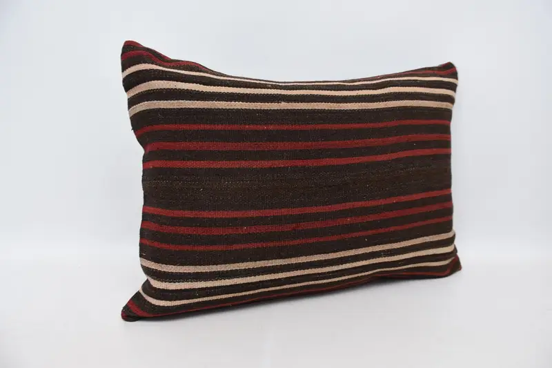 Nomadic Pillow, Turkish Pillow, Boho Pillow, Toss Pillow Case, Outdoor Patio Cushion Cover, 20x28 Brown Cushion, Pillow Sham, Vintage Kilim Pillow - 3