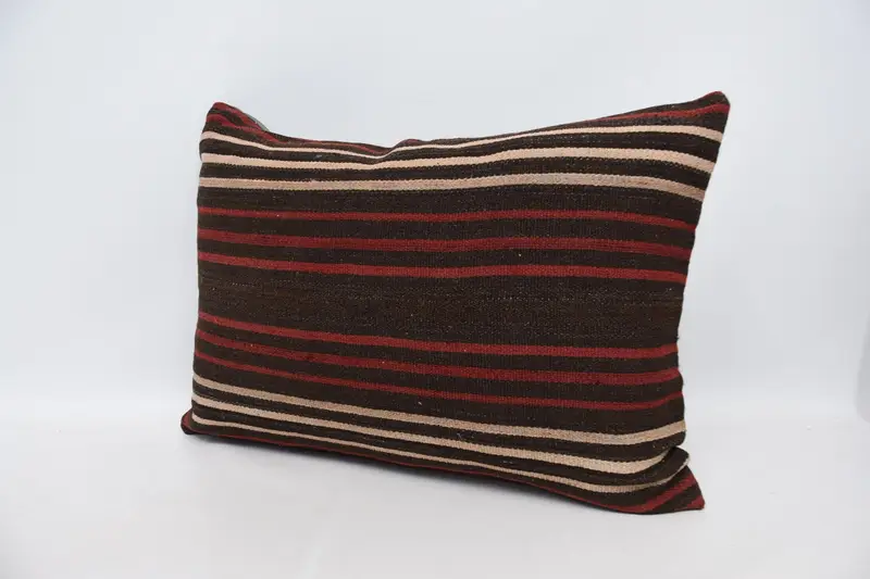 Nomadic Pillow, Turkish Pillow, Boho Pillow, Toss Pillow Case, Outdoor Patio Cushion Cover, 20x28 Brown Cushion, Pillow Sham, Vintage Kilim Pillow - 4