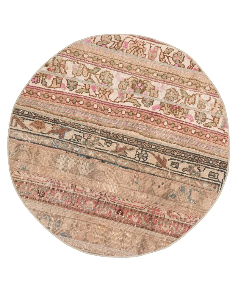 Teppich mit Tiermuster in Braun und Rosa, 90 x 90 cm, schickes Dekor