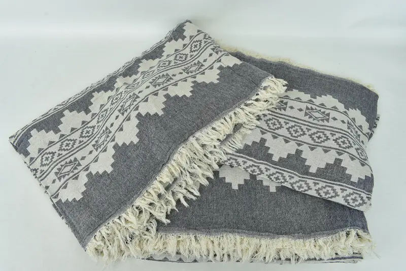 Bridesmaid Gifts, Monogram Beach Blanket, Personalized Blanket, 86x56 Cotton Kilim Towel, Decorative Bedspread, Unique Gift, Throw Blanket Couch - 7