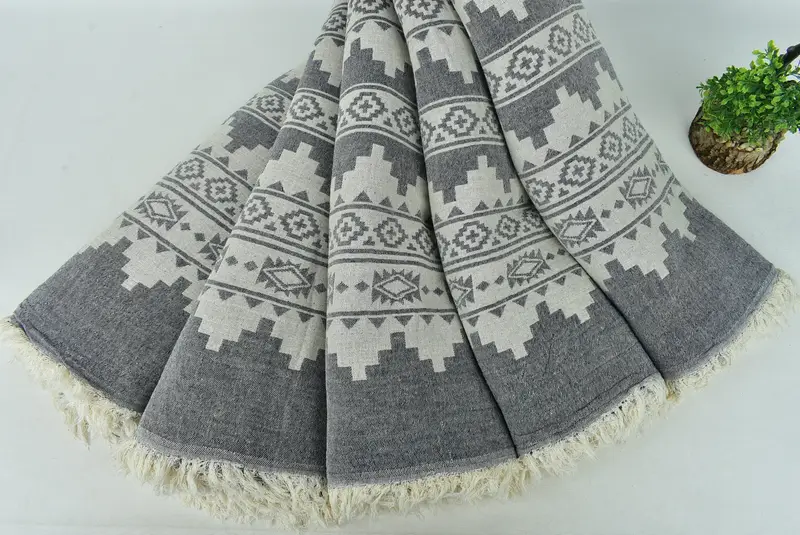 Bridesmaid Gifts, Monogram Beach Blanket, Personalized Blanket, 86x56 Cotton Kilim Towel, Decorative Bedspread, Unique Gift, Throw Blanket Couch - 5