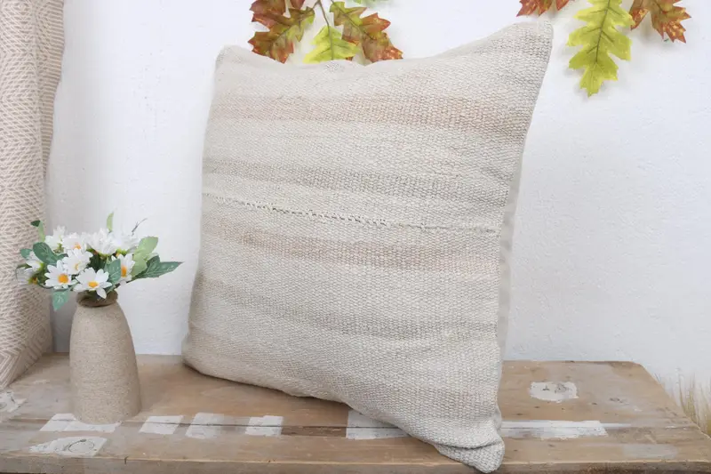 Vintage Kilim Throw Pillow, Pillow, Antique Pillows, Wholesale Cushion, Pillow for Sofa, 18x18 White Pillow Cover, Bright Cushion Cover - 4