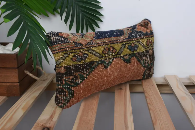 Nautical Throw Cushion, Turkish Kilim Pillow, Yoga Cushion, Kilim Pillow Cover, Couch Cushion, Interior Designer Pillow, 8x16 Orange Pillow, Cushion - 4