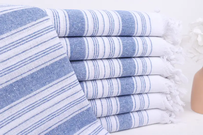 Türk Havlusu Özelleştirilmiş Saks Mavi Pamuk Havlu, 32x67 İnç