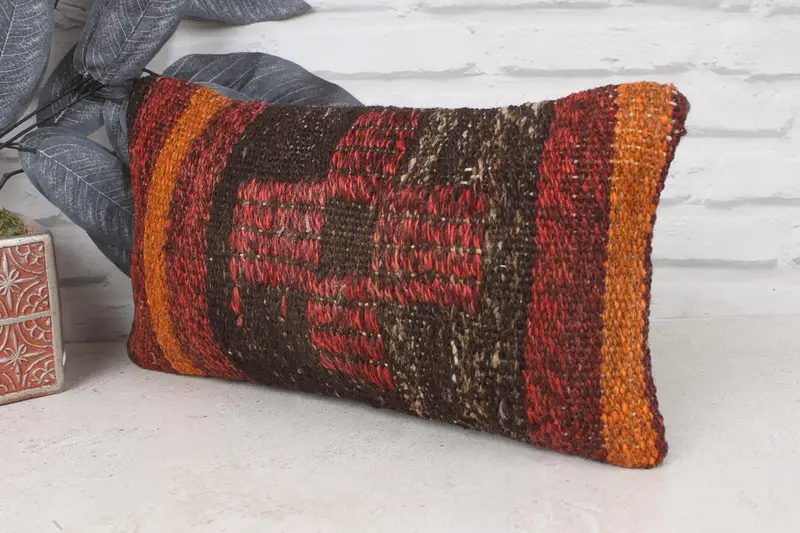 Cushion Case, Vintage Throw Pillow, Interior Designer Pillow, Pillow for Sofa, Tapestry Cushion Cover, 8x16 Red Pillow Cover, Boho Pillow Sham Cover - 4