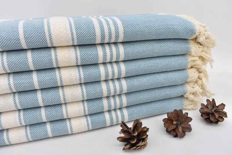 Beach Towel Organic Cotton Petrol Blue, 70x40 Inches