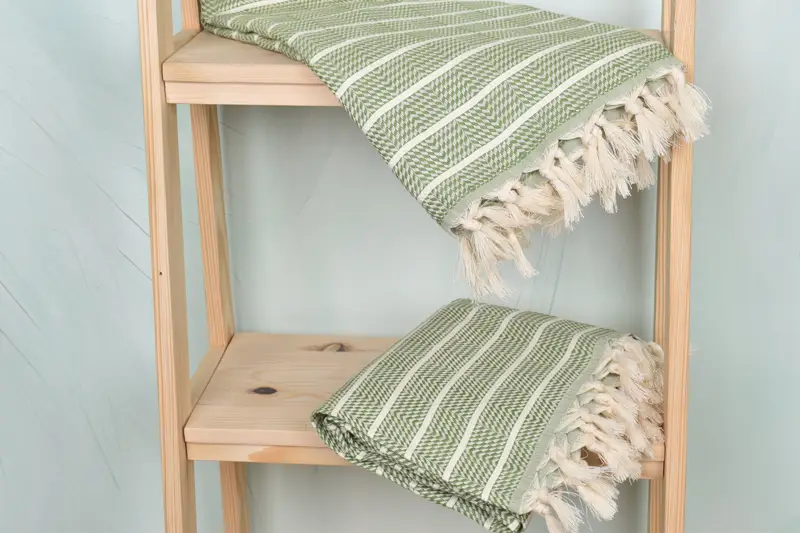 Authentic Turkish hammam peshtemal, 70x40 Cotton Striped Towel, Bridal Shower Favor, Best Beach Towel, Sand-free towel, Turkish hand towel - 5