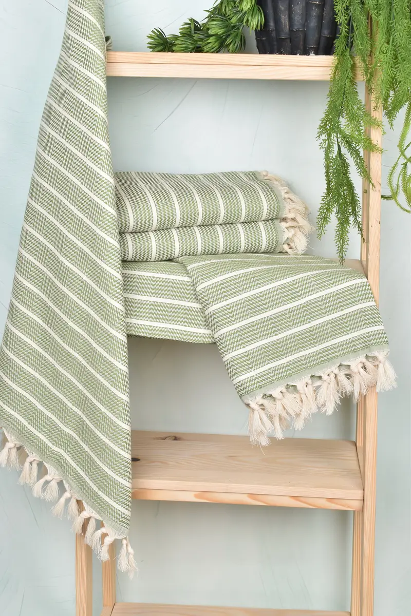 Authentic Turkish hammam peshtemal, 70x40 Cotton Striped Towel, Bridal Shower Favor, Best Beach Towel, Sand-free towel, Turkish hand towel - 6