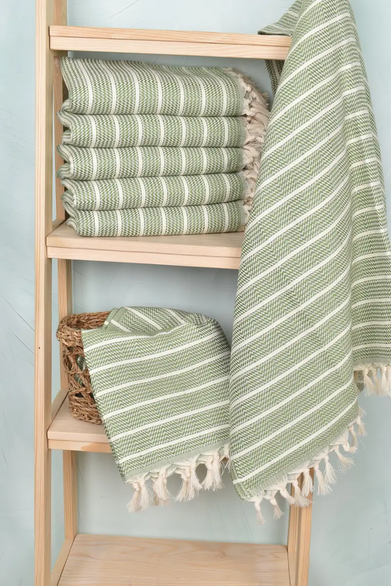 Authentic Turkish hammam peshtemal, 70x40 Cotton Striped Towel, Bridal Shower Favor, Best Beach Towel, Sand-free towel, Turkish hand towel - 3