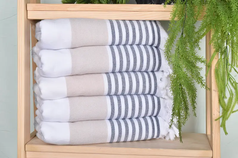 Scarf Towel, Personalized Gift, Pool Towels, Sand-resistant towel, Custom Beach Towel, Maid Of Honor Gift, 68x36 Cotton Striped Terry Towel - 1