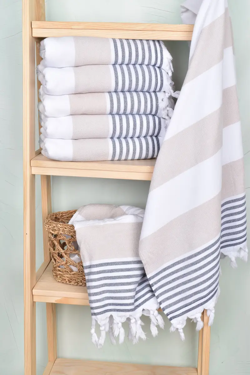 Scarf Towel, Personalized Gift, Pool Towels, Sand-resistant towel, Custom Beach Towel, Maid Of Honor Gift, 68x36 Cotton Striped Terry Towel - 3