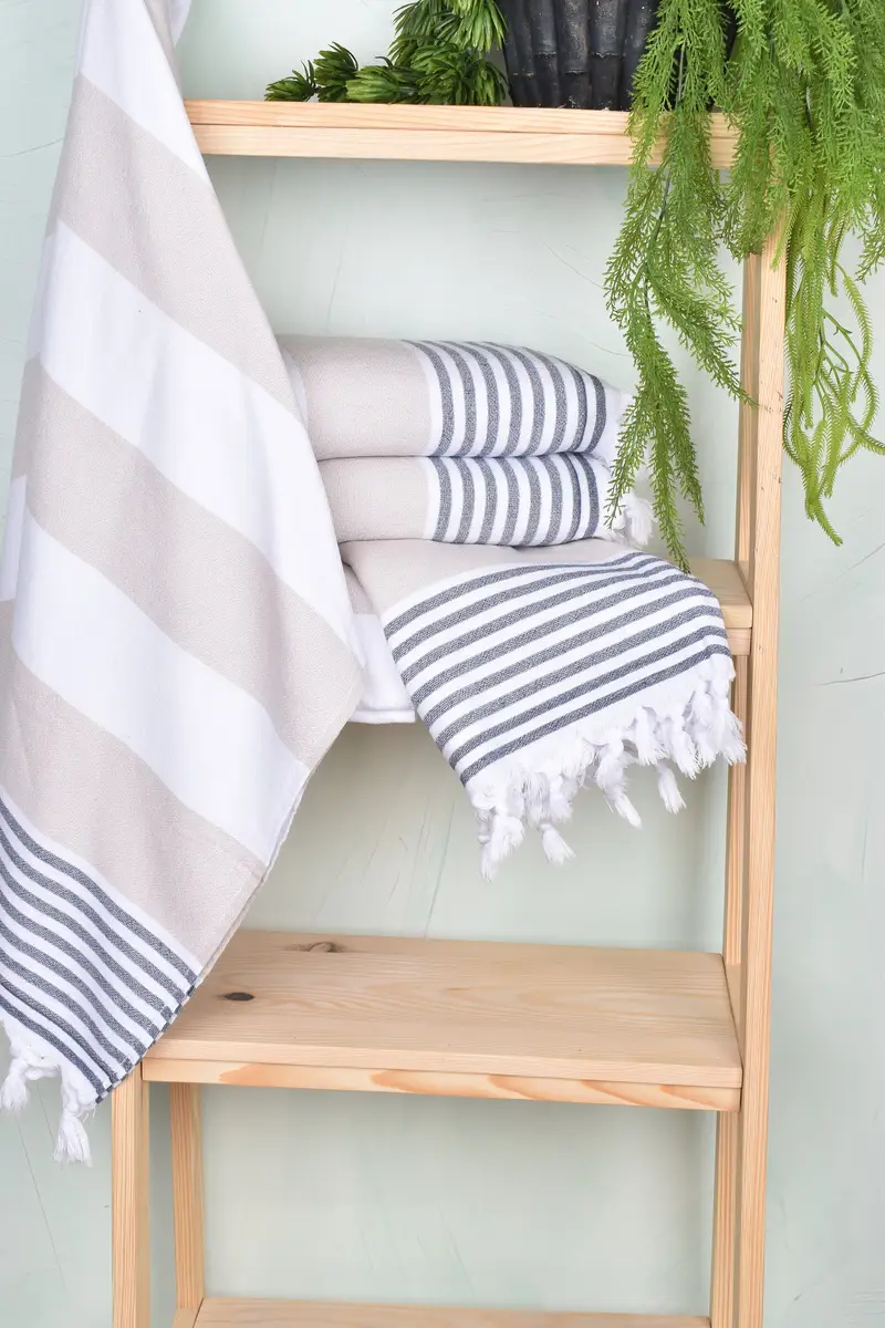 Scarf Towel, Personalized Gift, Pool Towels, Sand-resistant towel, Custom Beach Towel, Maid Of Honor Gift, 68x36 Cotton Striped Terry Towel - 6