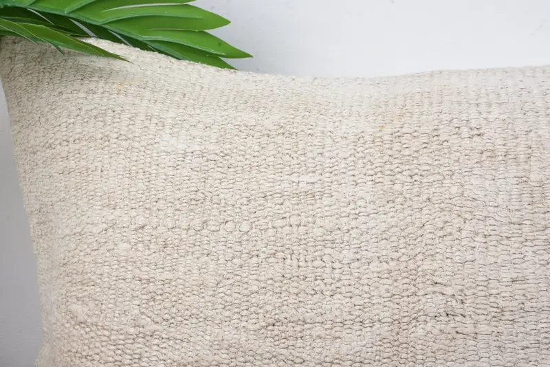 Kilim Cushion Sham, Handmade Kilim Cushion, Interior Designer Pillow, 12x20 Beige Cushion Case, Authentic Pillow Sham, Cushion Cover, Toss Cushion - 2