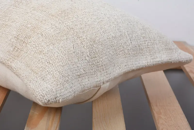Kilim Cushion Sham, Handmade Kilim Cushion, Interior Designer Pillow, 12x20 Beige Cushion Case, Authentic Pillow Sham, Cushion Cover, Toss Cushion - 7