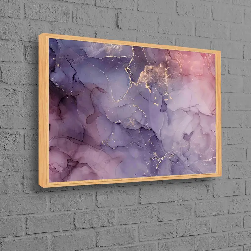 Lienzo impreso elegante: mármol de lujo, oro brillante, mármol rosa