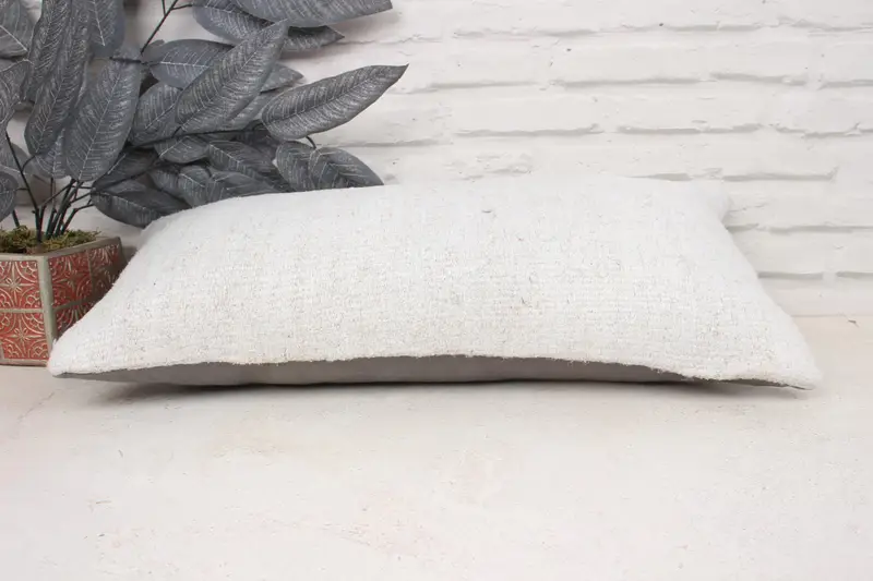 Vintage Kilim Pillow, Throw Kilim Pillow, Anatolian Pillow Cover, Authentic Pillow Case, Kilim Pillow, 12x24 White Pillow Sham, Pillow - 5