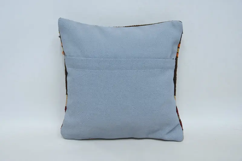 12x12 Brown Pillow, Boho Pillow, Cushion Case, Turkish Pillow, Ethnic Throw Pillow Sham, Retro Throw Cushion Case, Kilim Cushion Sham - 6