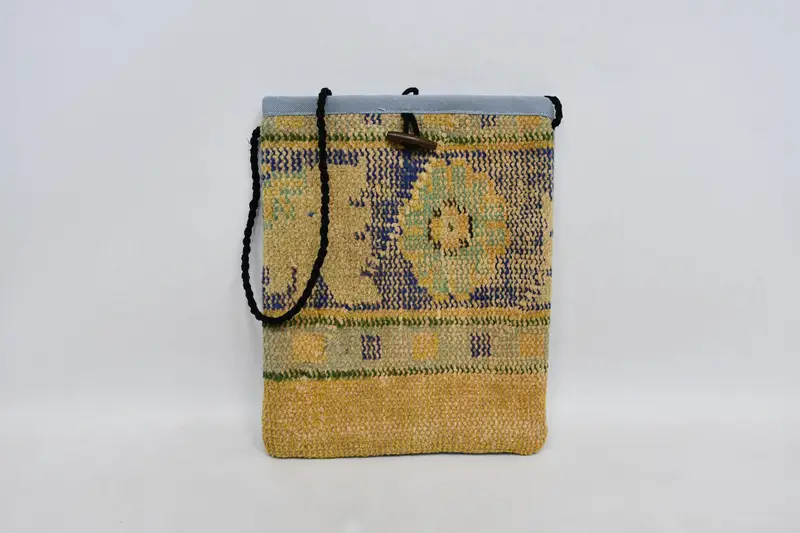 Ayarlanabilir Askılı, Vintage Motifli, Yün Çapraz Askılı Kilim Çanta