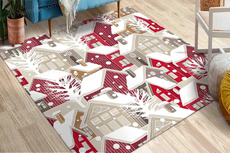 エレガントなプリントラグ: クリスマス ノエル クリスマス ギフト デザイン