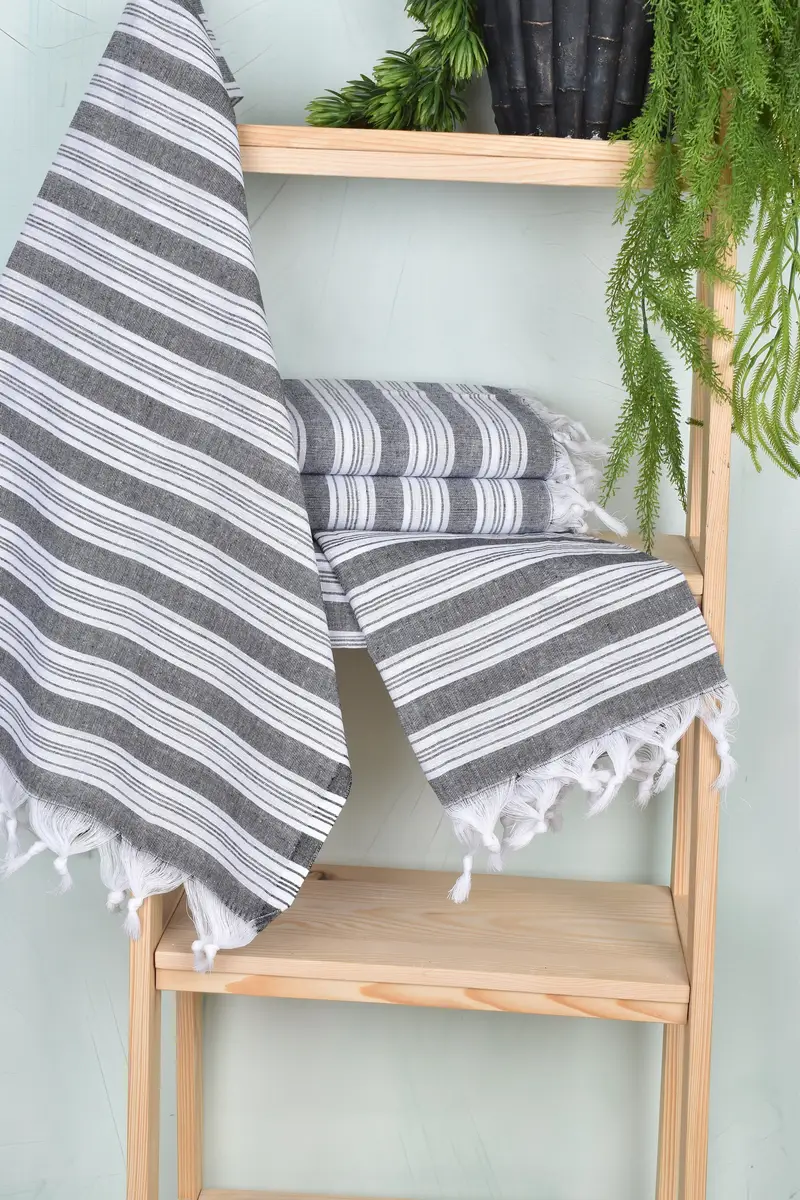 70x40 Cotton Striped Towel, Decorative Towel, Towel With Name, Gym Towel, Absorbent towel, Housewarming Gift, Bridal Shower Favors, Christmas Gift - 6