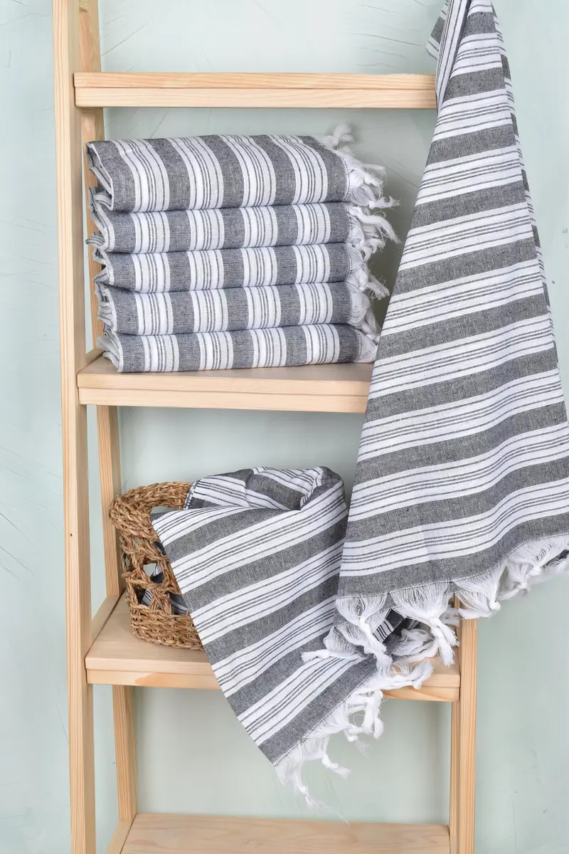 70x40 Cotton Striped Towel, Decorative Towel, Towel With Name, Gym Towel, Absorbent towel, Housewarming Gift, Bridal Shower Favors, Christmas Gift - 3